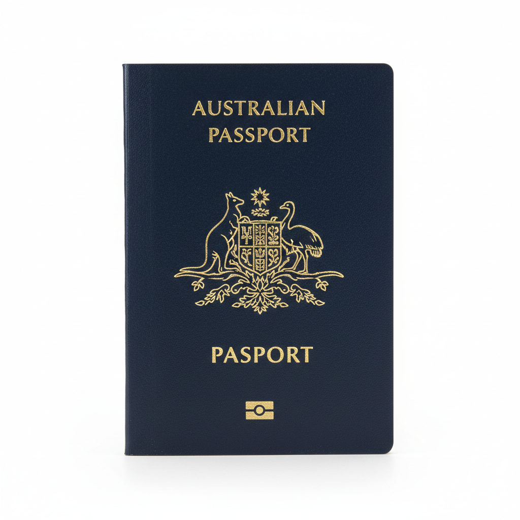 Australian passport photo example showing correct 35x45mm format