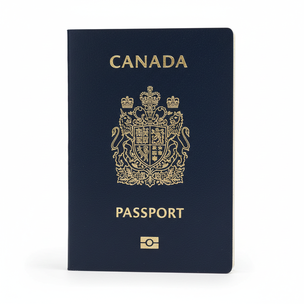 Canadian passport photo example showing correct 50x70mm format