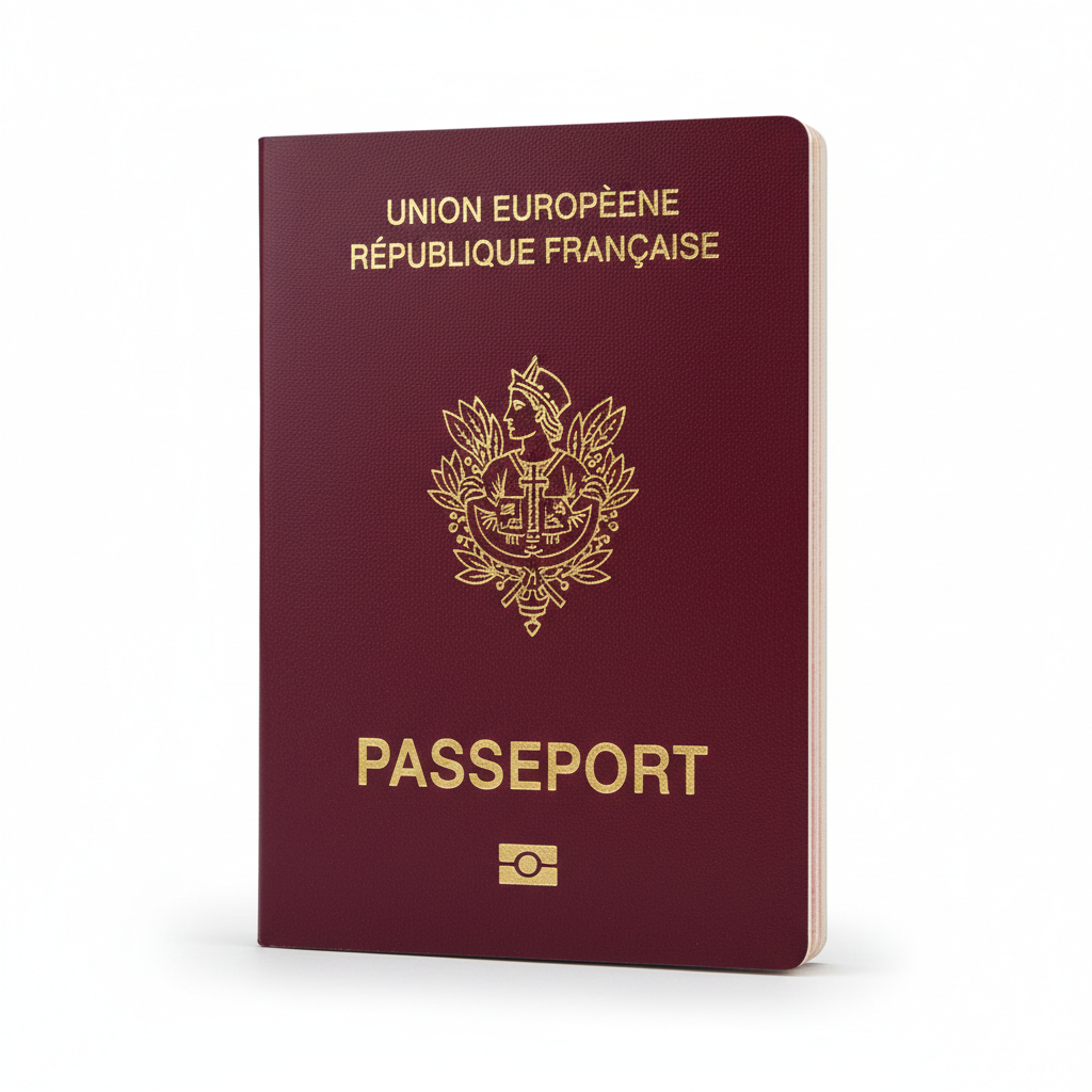 French passport photo example showing correct 35x45mm format