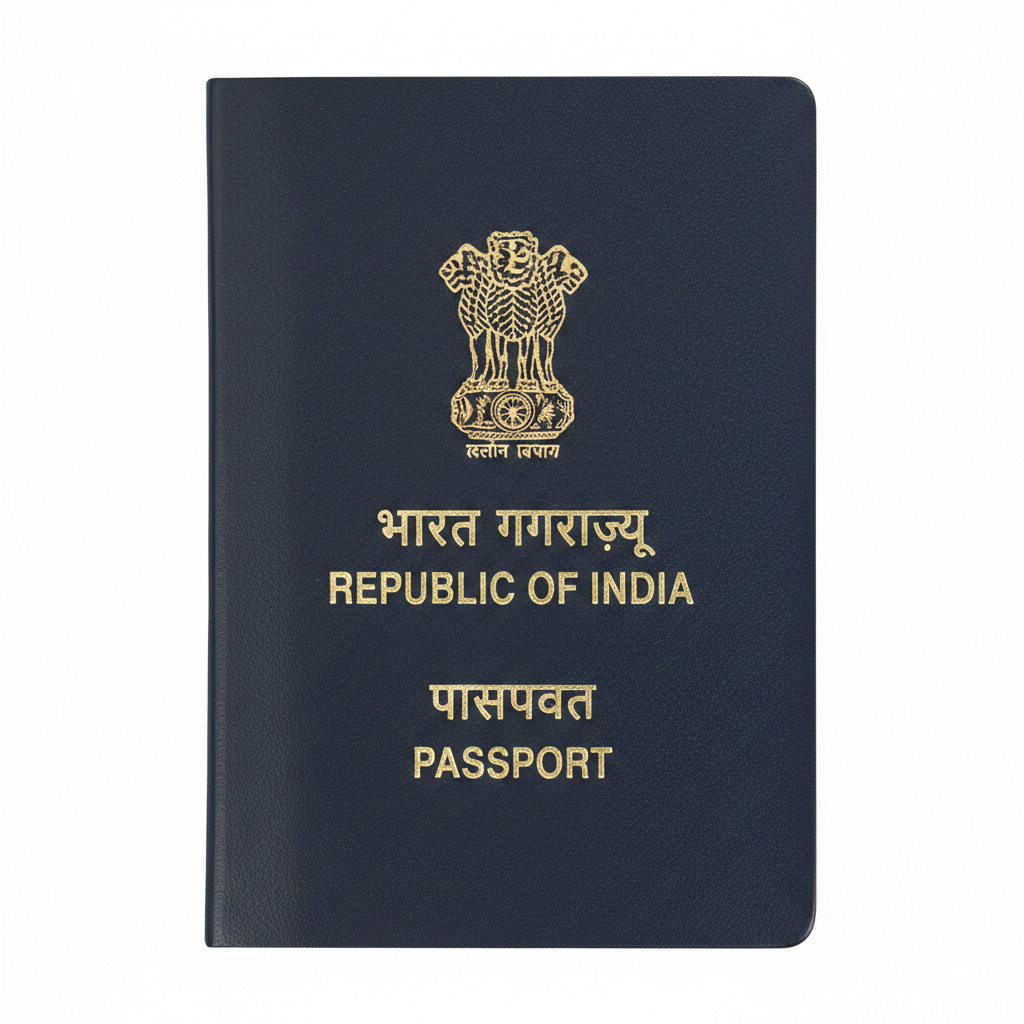 Indian passport photo example showing correct 2x2 inch format