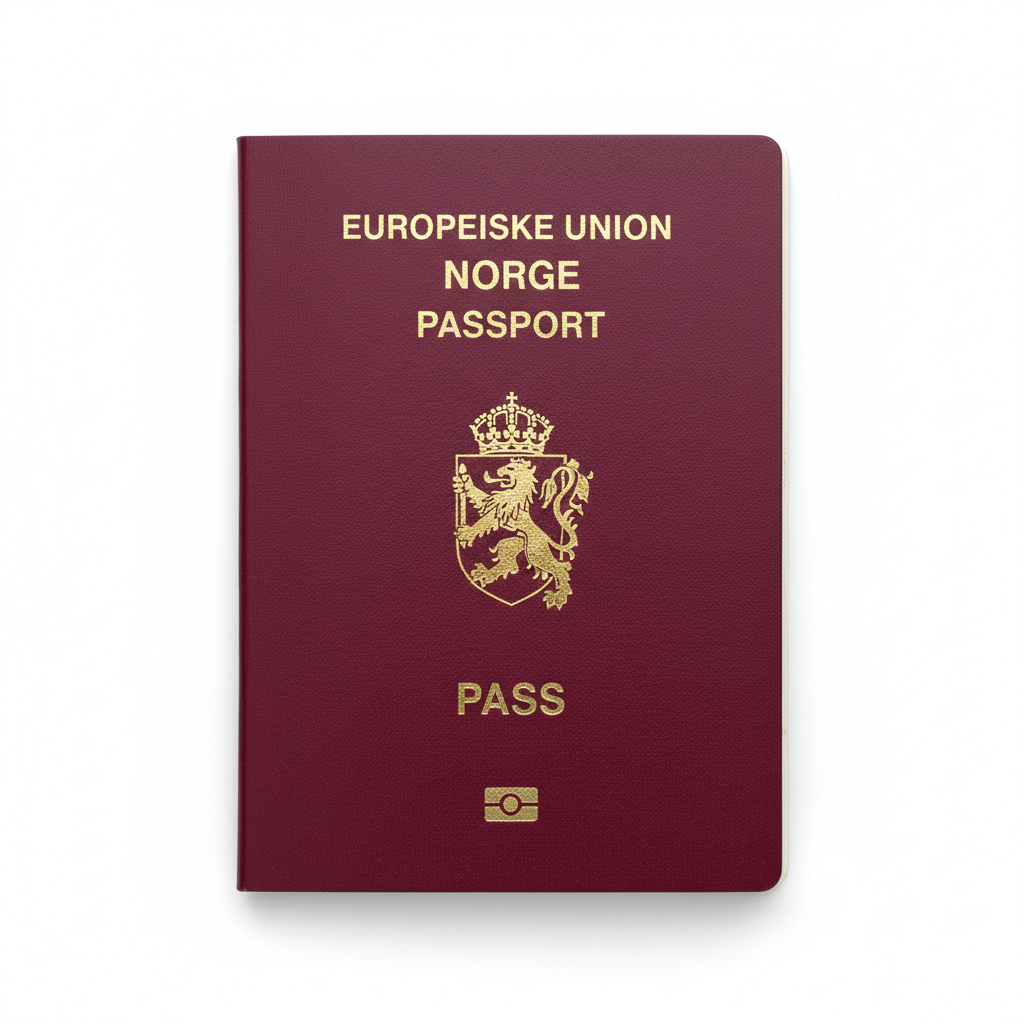 Norwegian passport photo example showing correct 35x45mm format